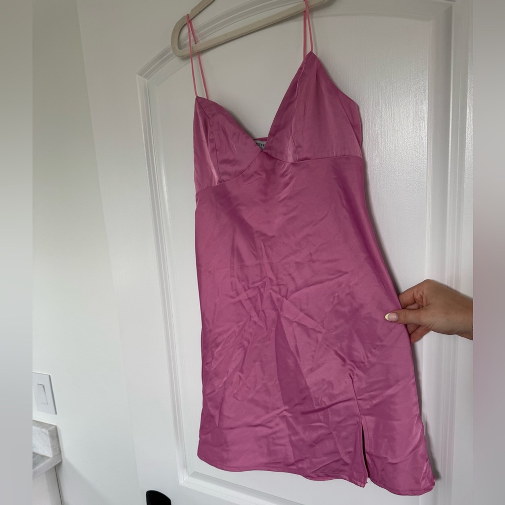 That’s So Fetch Pink Satin Mini Slip Dress